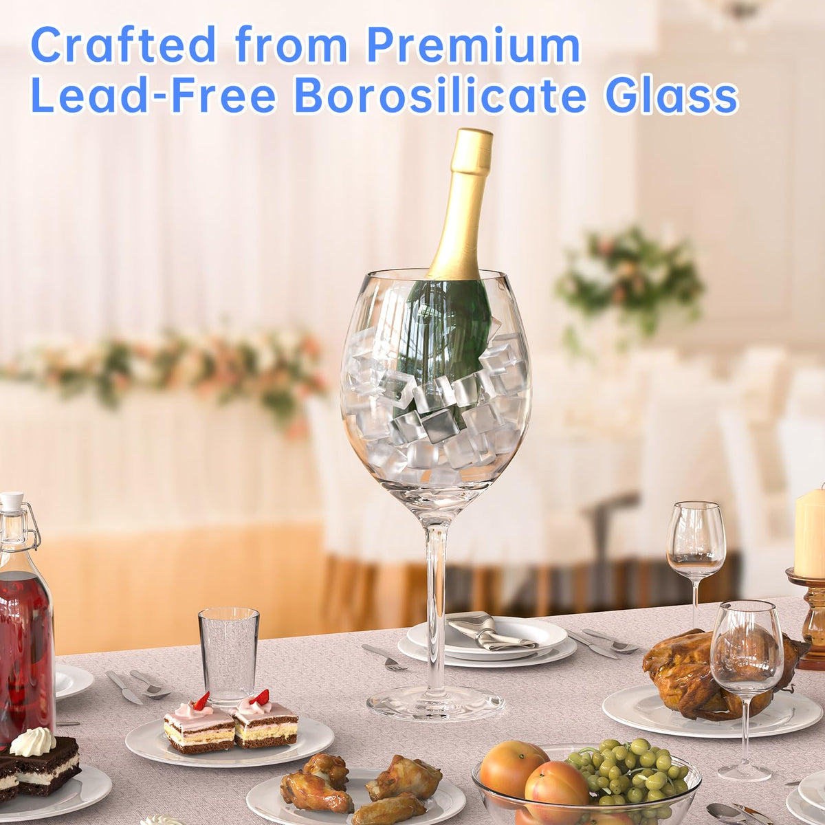 NiHome lead-free crystal stemware delivers clear sparkle for entertaining.