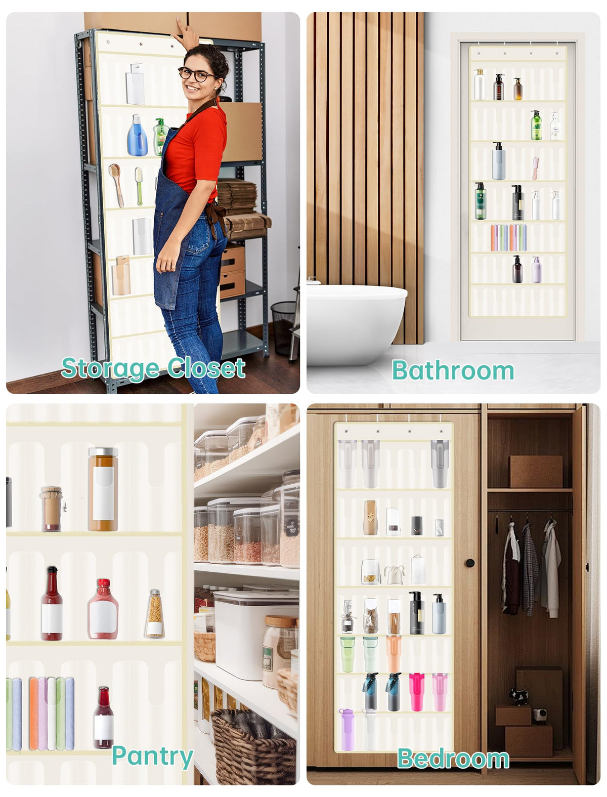 NiHome beige design adds warmth and style to kitchen or closet doors.