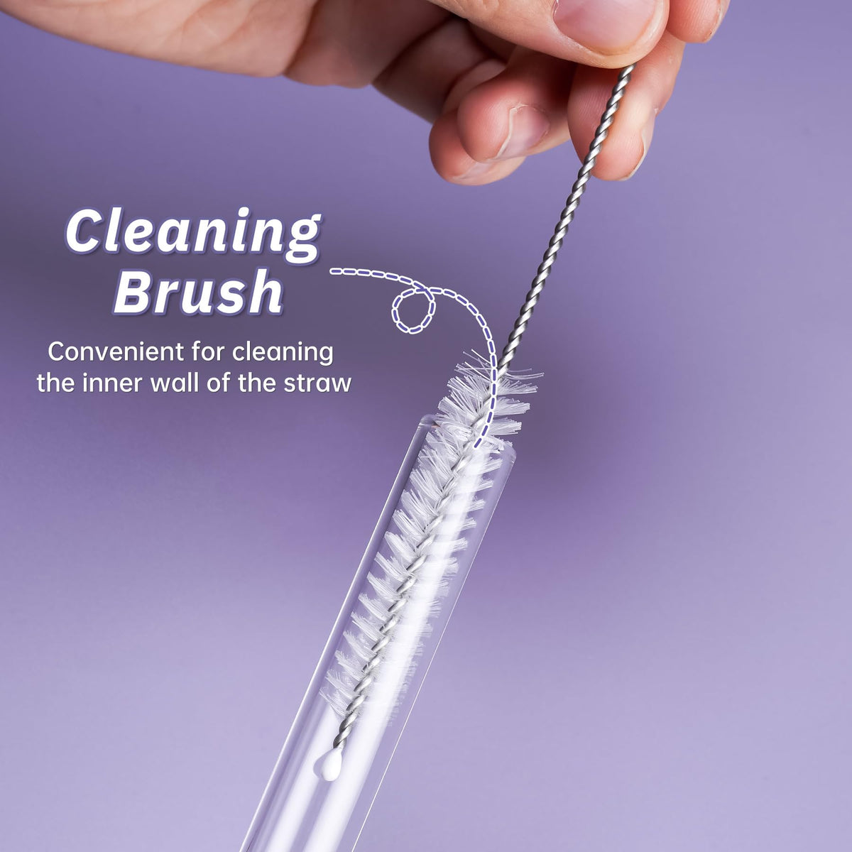 NiHome cleaning brushes included help you thoroughly clean the straw interiors.