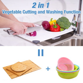 NiHome detachable collapsible drain basket for quick rinsing and draining