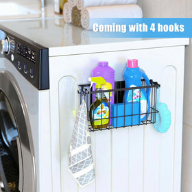 NiHome dryer-ball holder in black metal basket for laundry rooms
