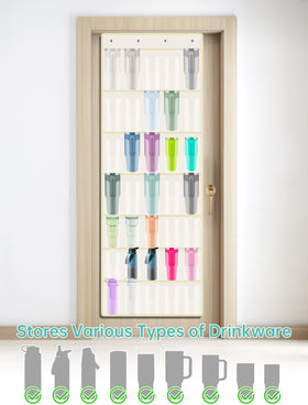 NiHome U-shaped handle slots hold handled cups upright for neat storage.