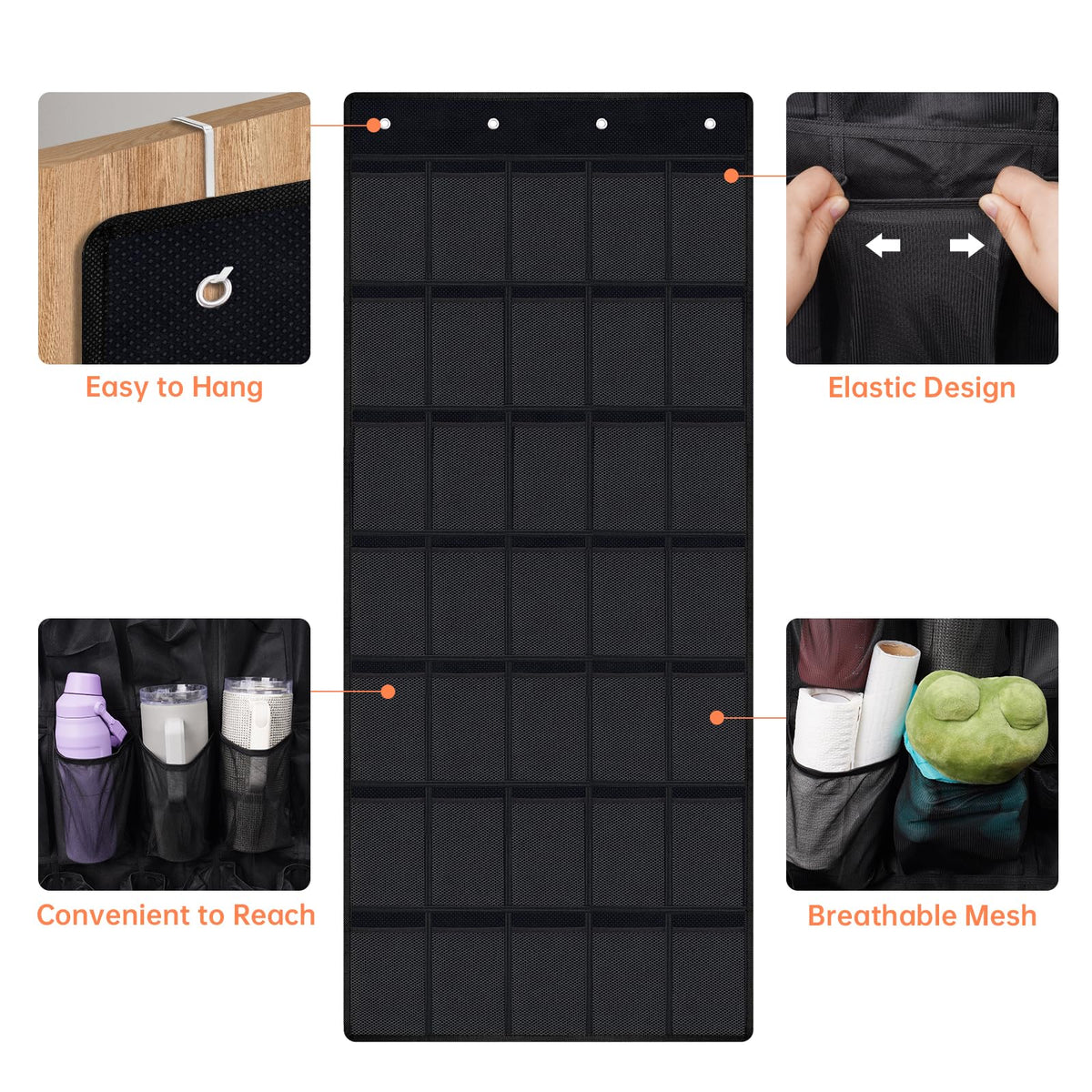 NiHome hanging organizer on cabinet door for vertical storage