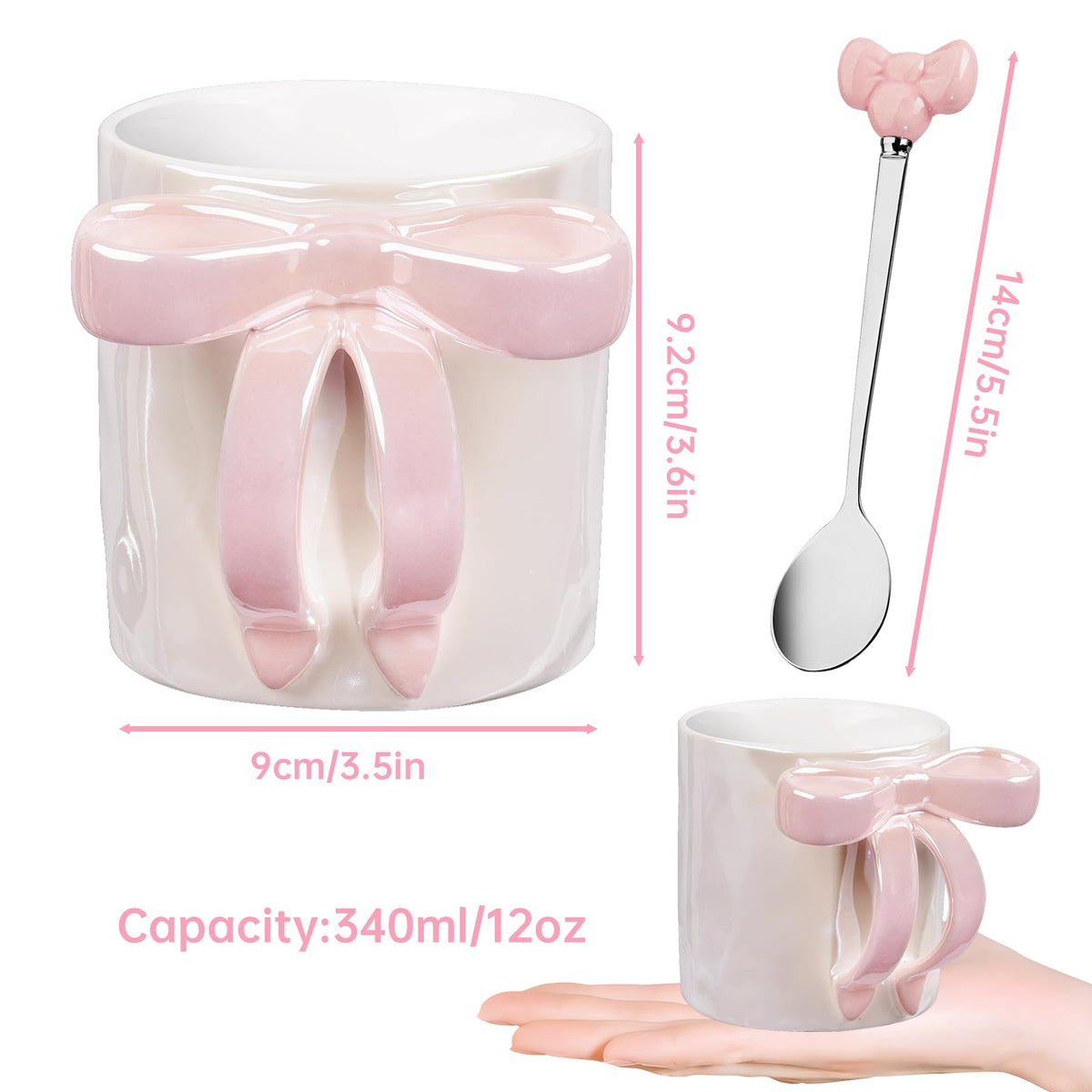 NiHome high-temperature fired mug in pink for daily use.