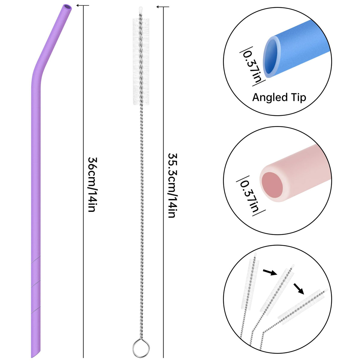 NiHome includes two cleaning brushes for thorough straw cleaning