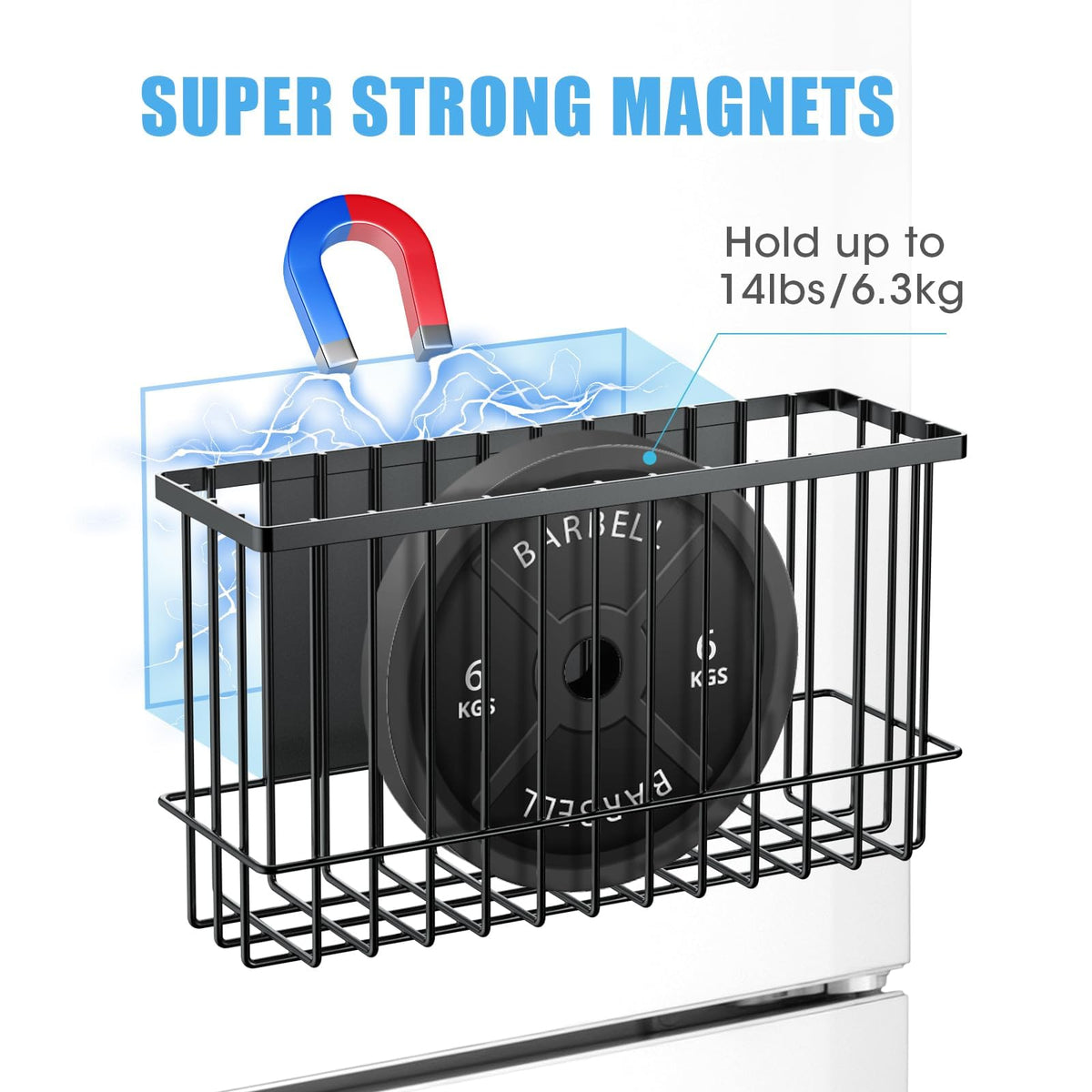 NiHome two-pack magnetic baskets providing extra storage space on a surface