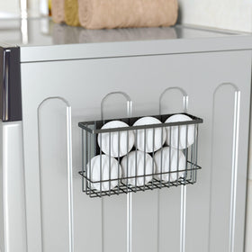 NiHome metal basket installs with a simple magnetic clip on a magnetic surface