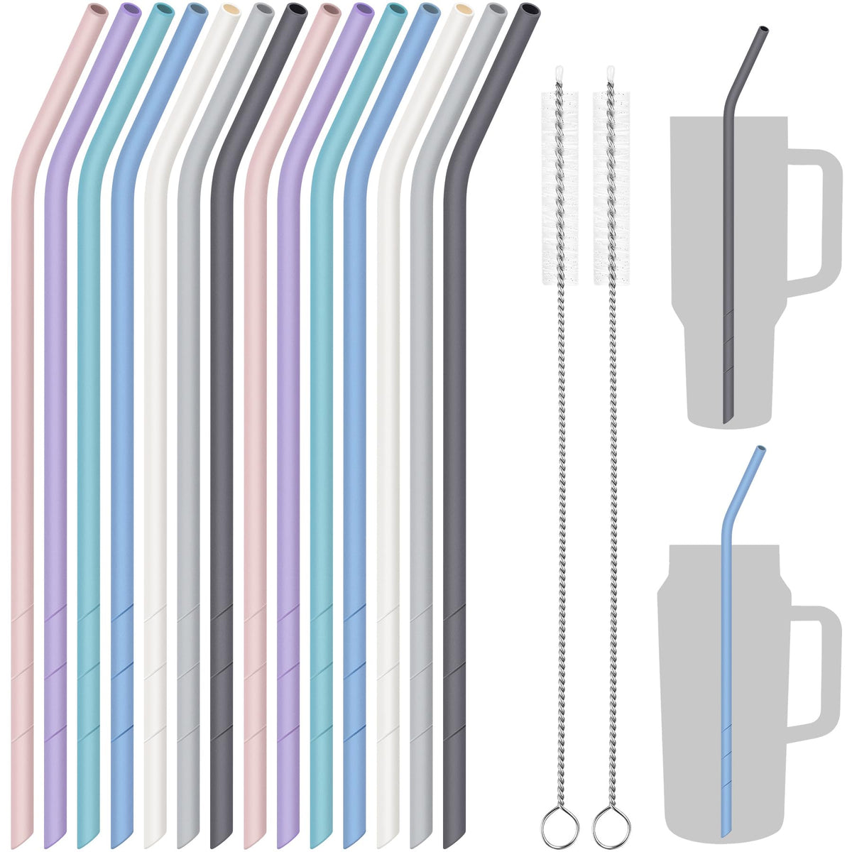 NiHome Stanley 40oz straw in macaron colors for vibrant, safe sipping
