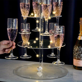 NiHome champagne tower as a centerpiece for weddings and parties.