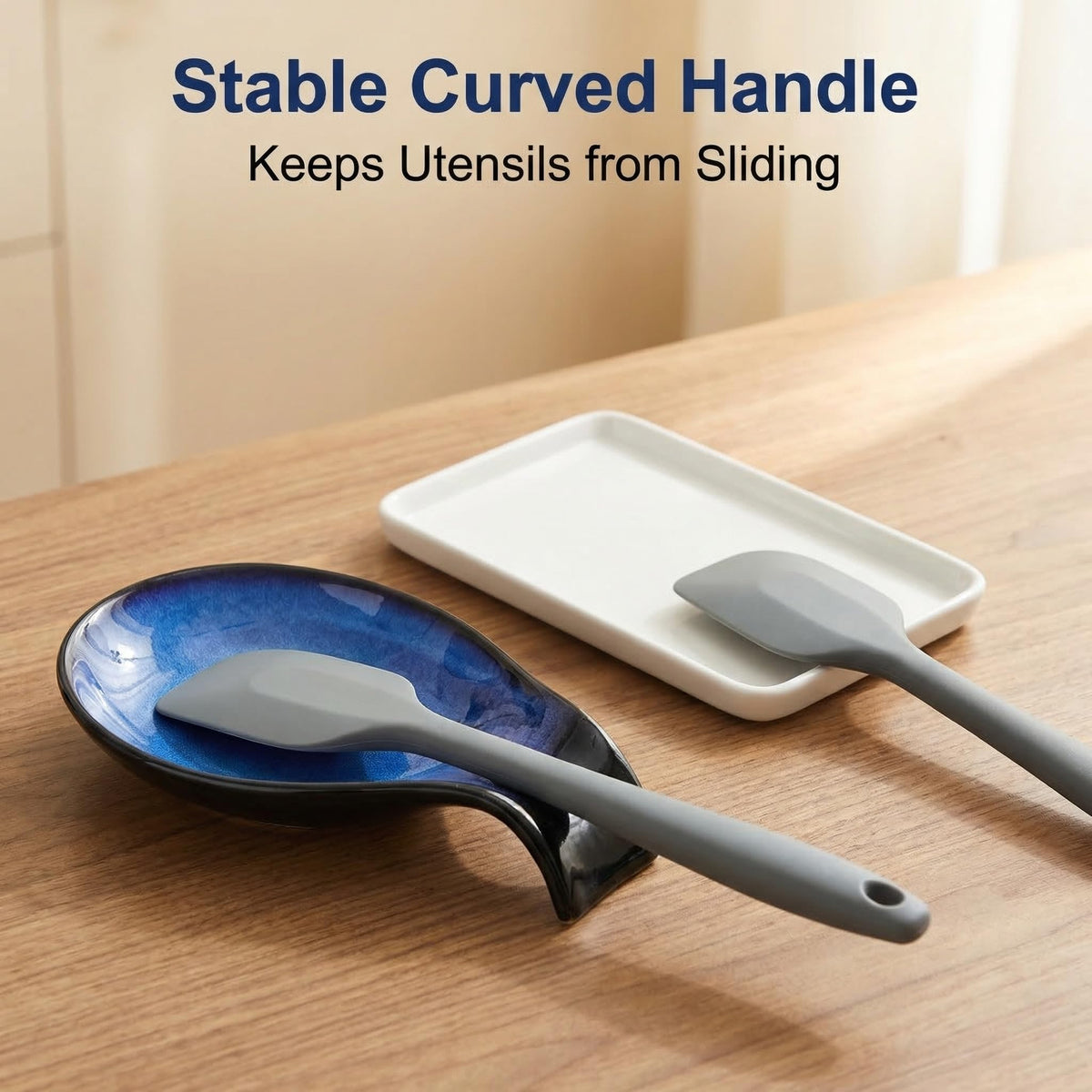 Dishwasher safe Nihow spoon rest with glossy glaze ready for cleanup