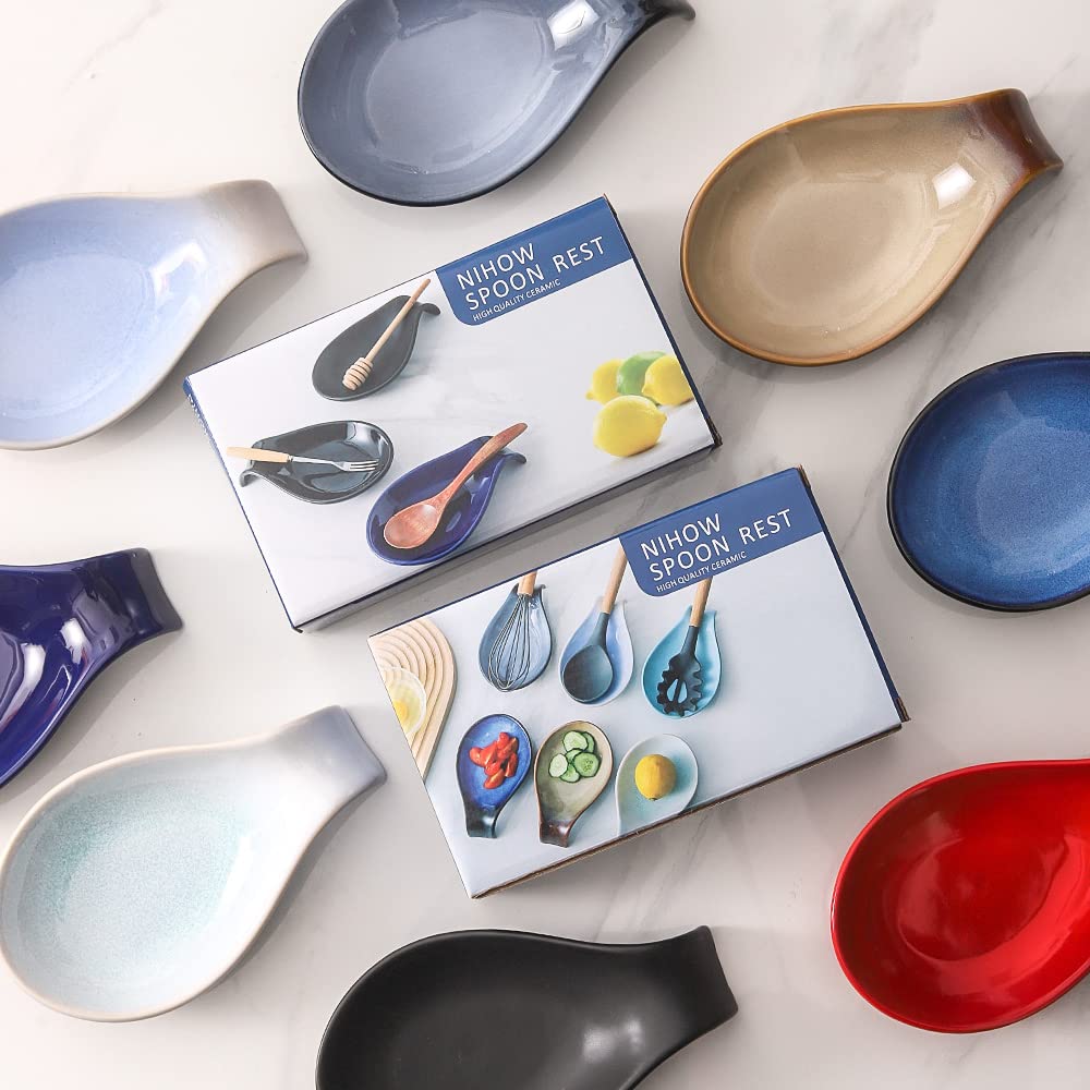 Nihow ceramic spoon rest easy to clean after cooking