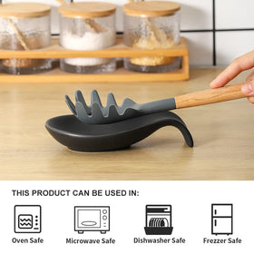 Nihow spoon rest demonstrates heat resistance on a stove top or hot pot.