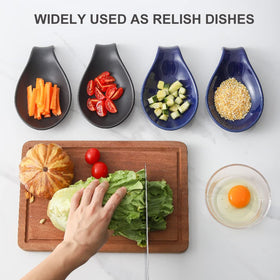 Nihow spoon rest features a two-tone design for contemporary kitchens.