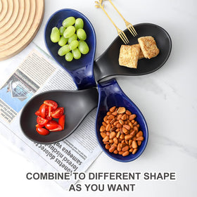 Nihow ceramic spoon rest used as a small dessert saucer for bites.