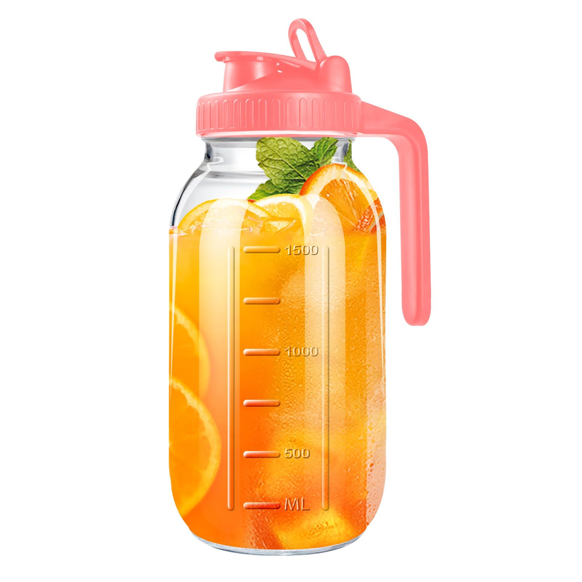NIJIALGEXPY 64oz glass pitcher with lid keeps drinks fresh and ready to serve.