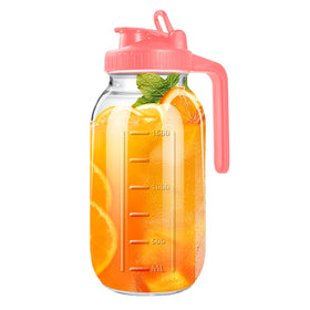 NIJIALGEXPY 64oz glass pitcher with lid keeps drinks fresh and ready to serve.