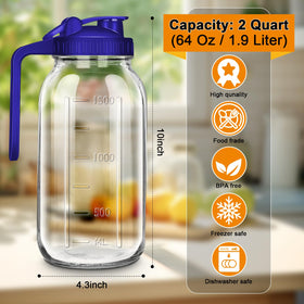 NIJIALGEXPY mason-jar-pitcher-spout with wide mouth for mess-free pouring.