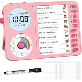Nikafly 3-in-1 visual timer pink front view for easy time management
