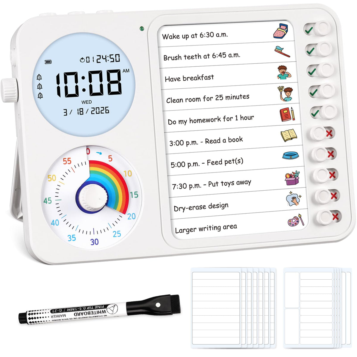 Nikafly 3-in-1 visual timer for clear time awareness during tasks.