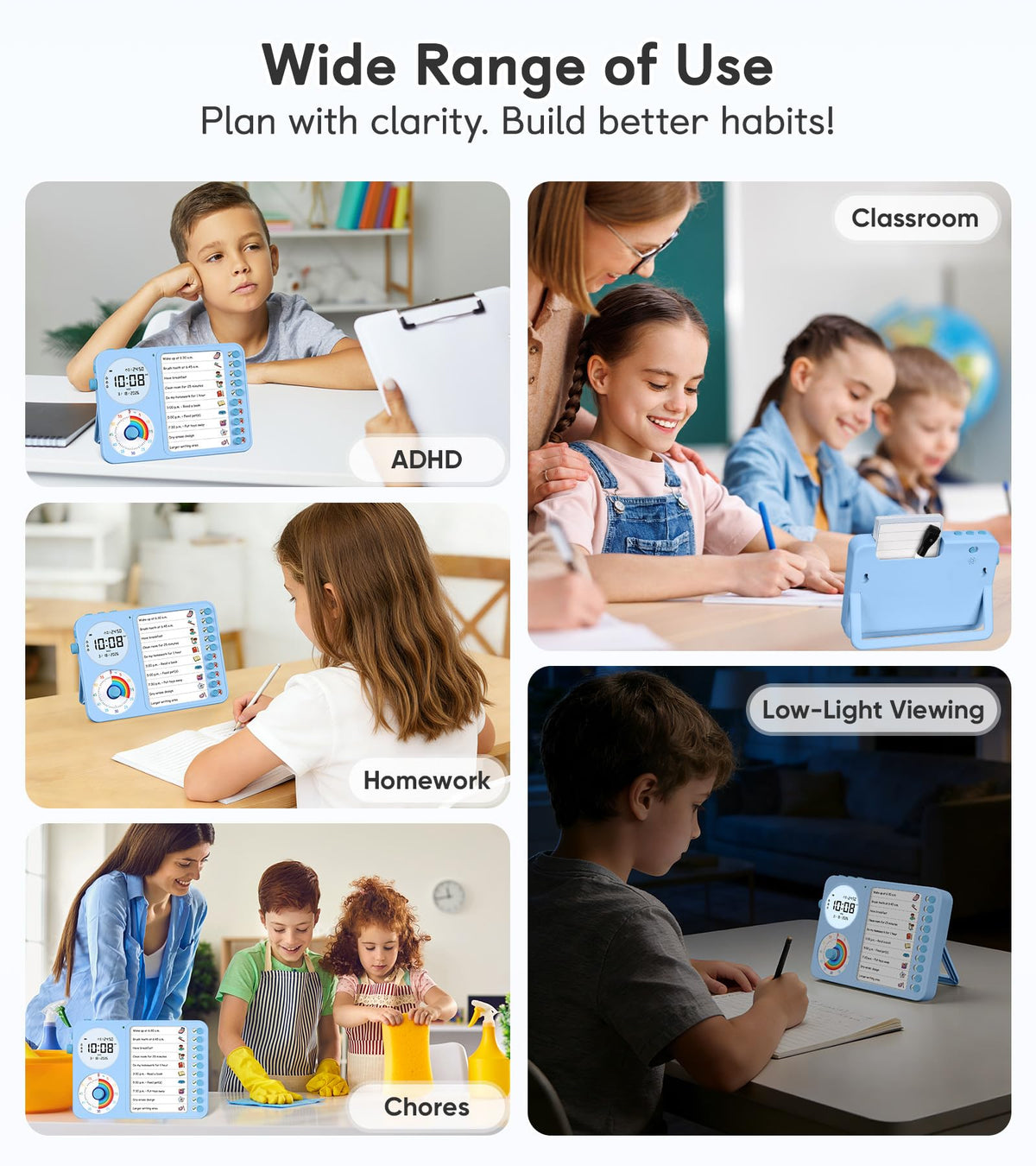 Nikafly home and classroom planner blue keeps tasks organized.