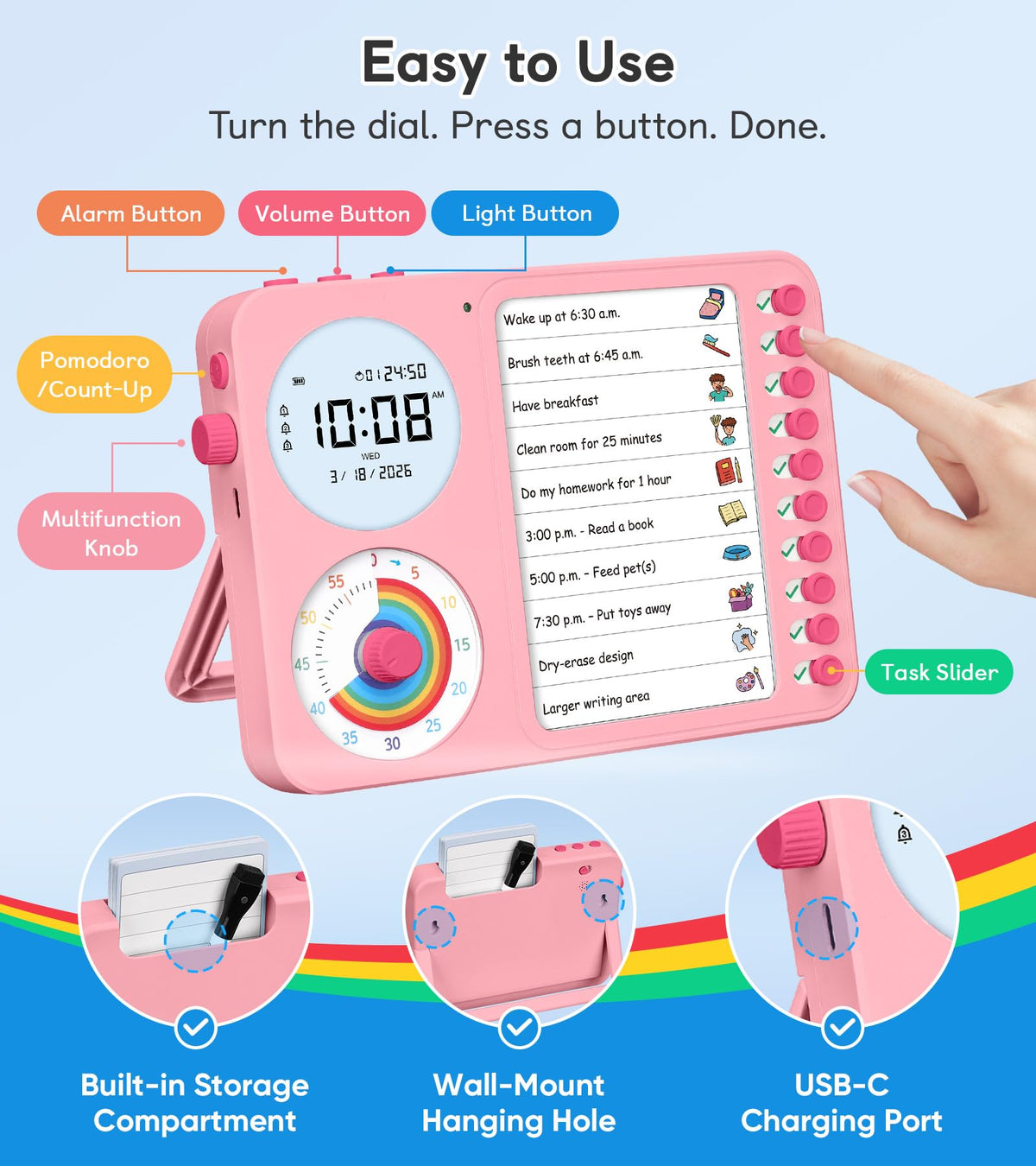 Nikafly planning board pink for versatile home and school planning