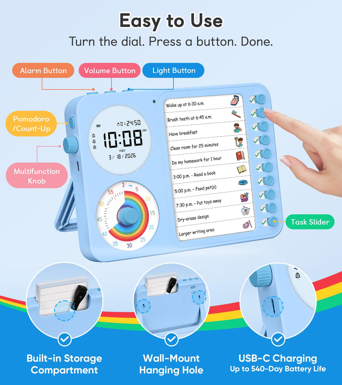 Nikafly pomodoro timer blue enables focused study sessions.