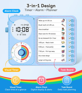 Nikafly visual schedule board blue displays daily routines clearly.
