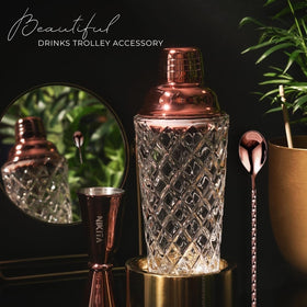 Nikita by Niki shaker with built-in strainer and lid for smooth pours.