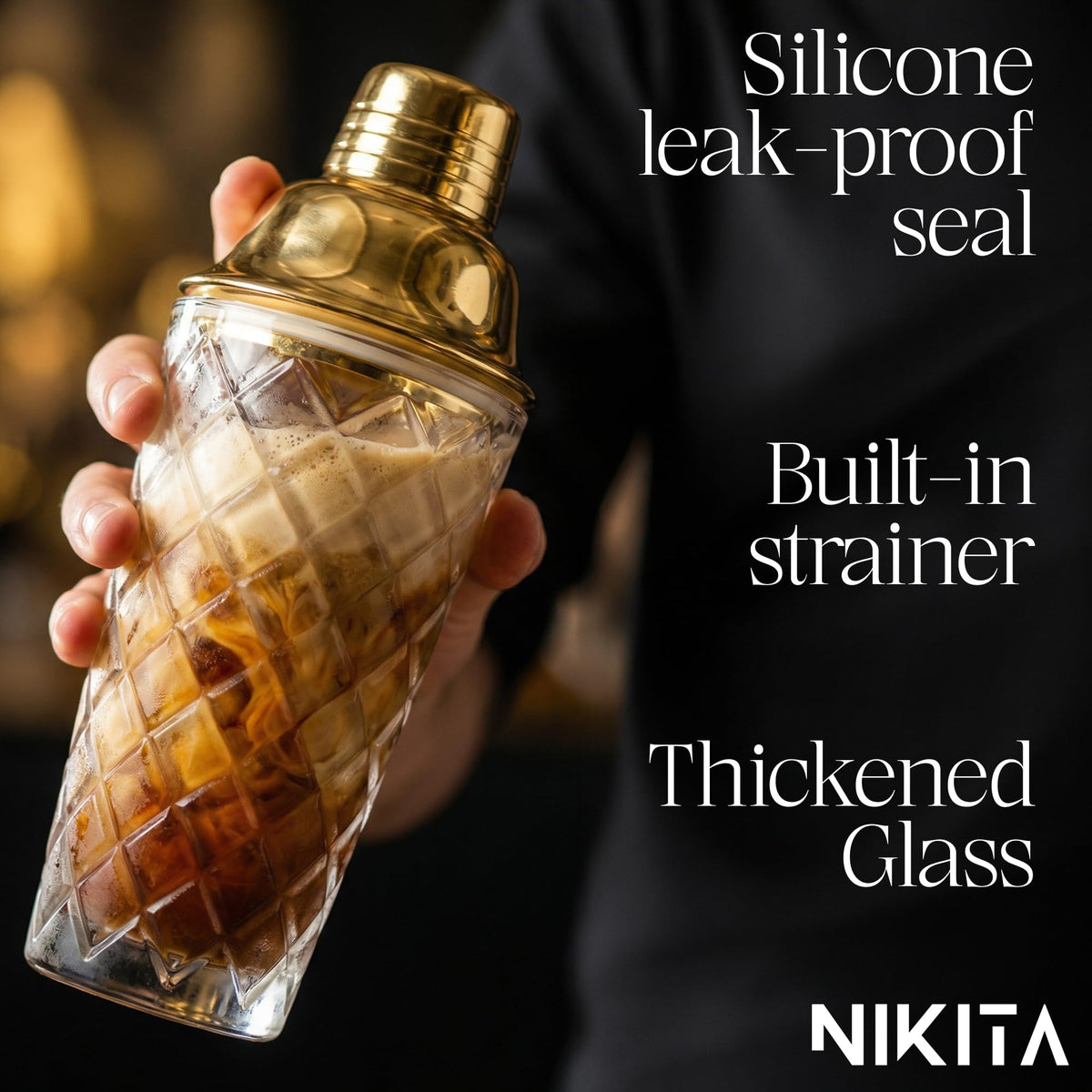 Nikita by Niki 1.5oz jigger, muddler, and spoon for precise drink making