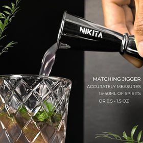 Nikita By Niki textured glass with silver finish adds style to your home bar.