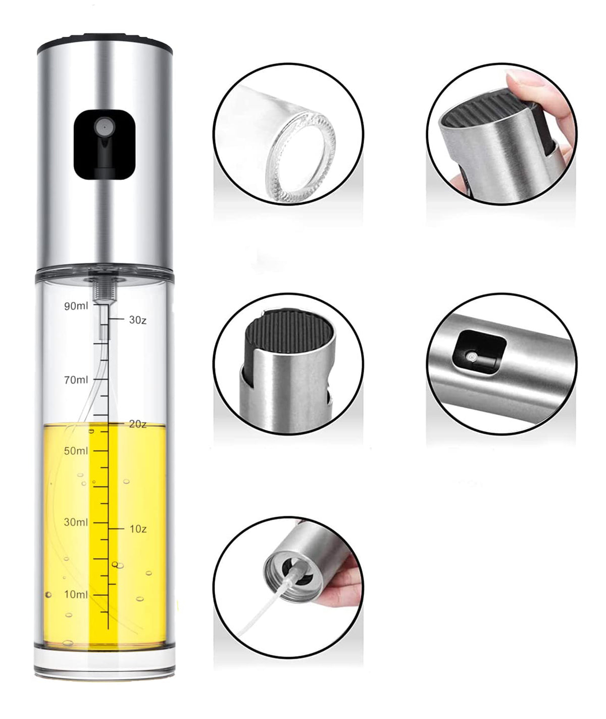 NIKKIER stainless steel and glass construction safe for edible oils.