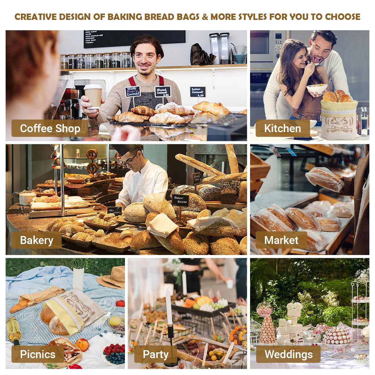 NIKKOUR bread bag ideal for picnics and outdoor storage.