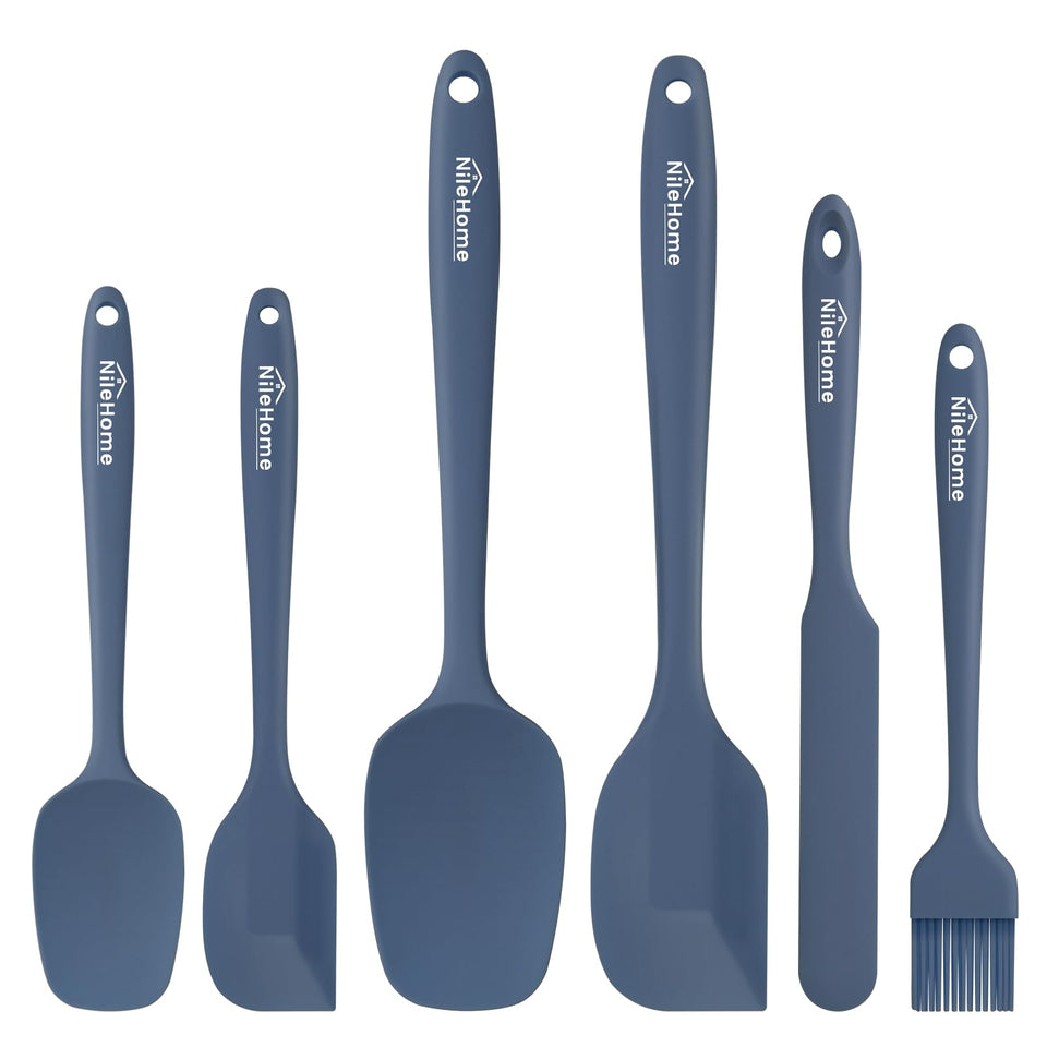 NileHome six-piece silicone spatula set for versatile cooking and scraping bowls.