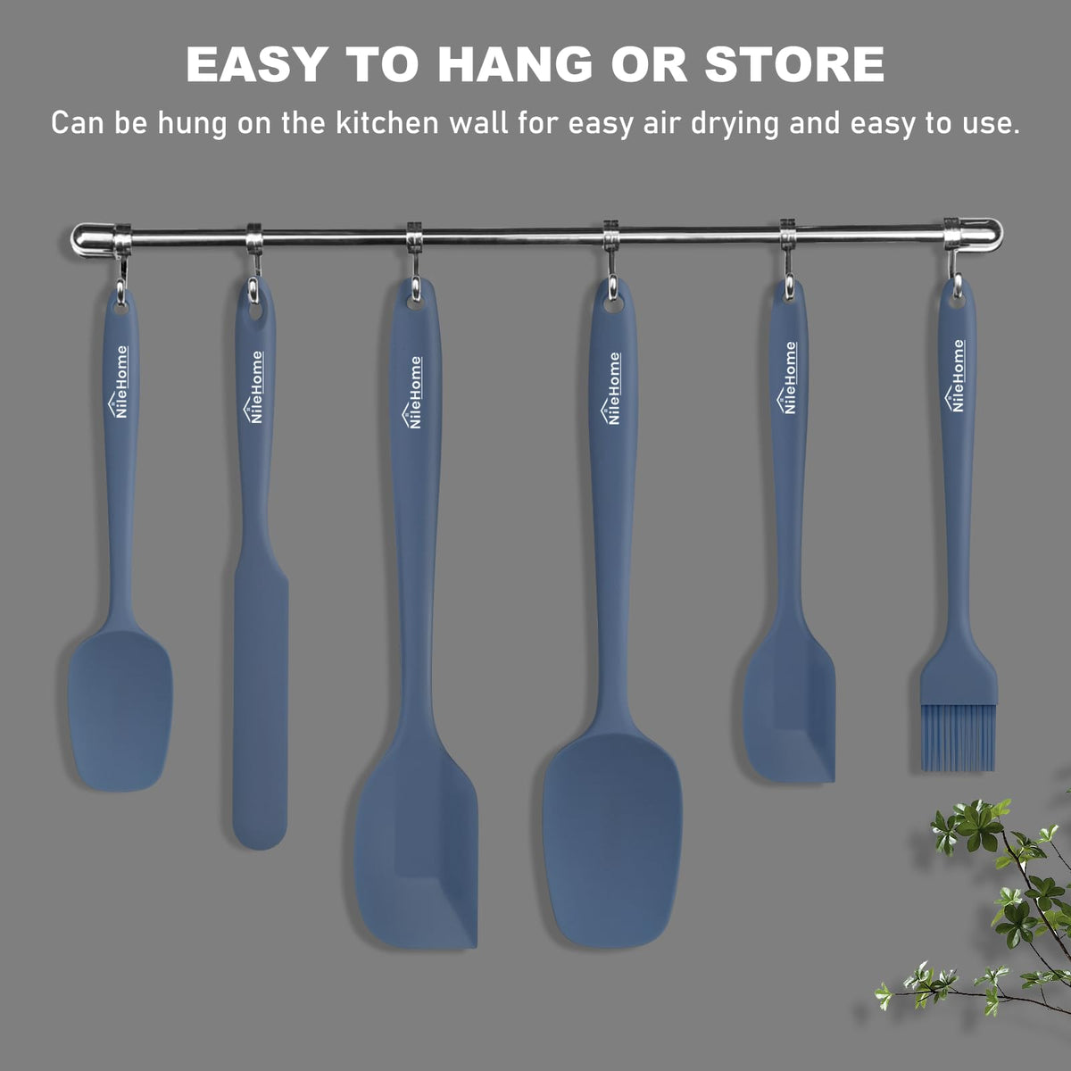 NileHome silicone spatula with smooth edge protects non-stick surfaces.