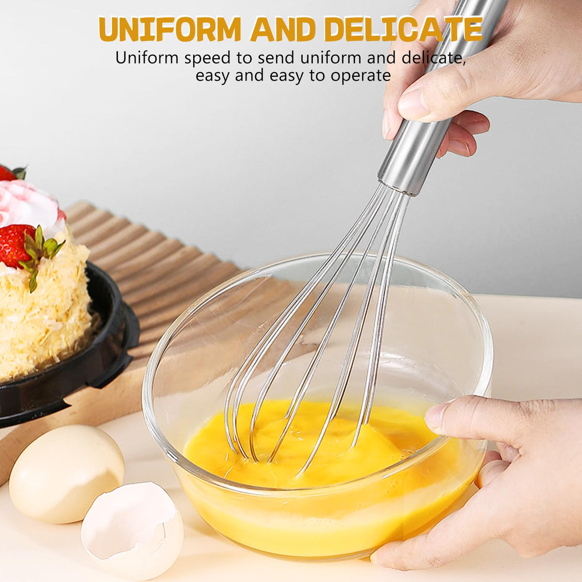 NileHome whisk hanging design for easy kitchen storage.