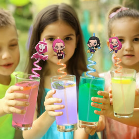 Nine-Tailed Fox 24 pack reusable plastic straws for durable party use