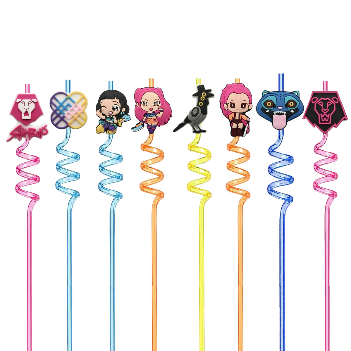 Nine-Tailed Fox demon birthday straw with spiral design adding visual drama to drinks