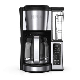 Ninja 12-cup coffee brewer with glass carafe for versatile batch sizes.
