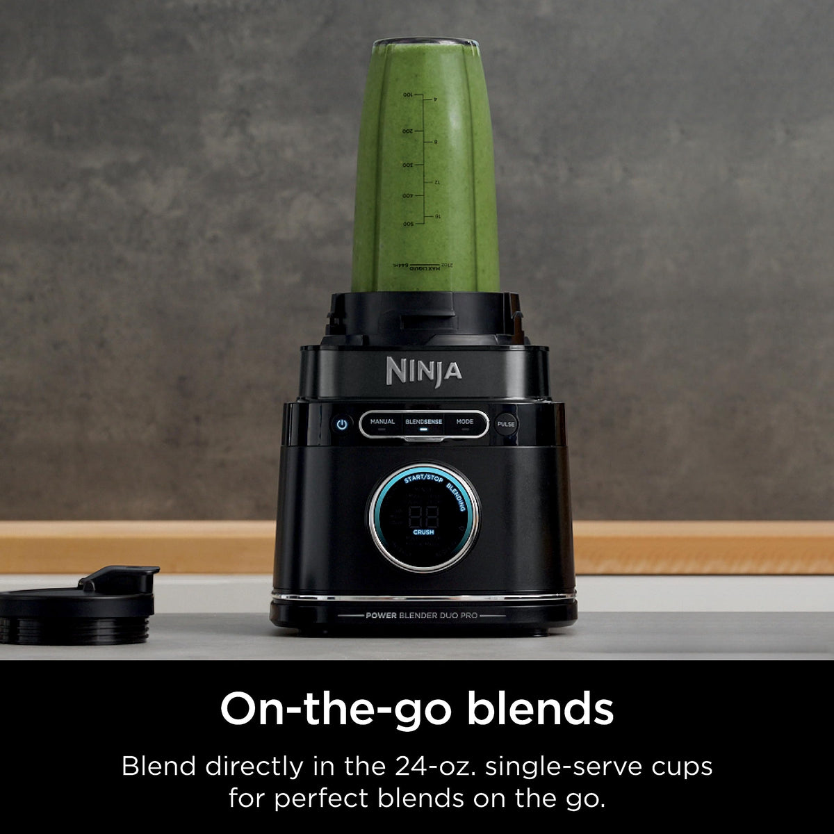 Ninja 1800-watt motor base powers tough ingredients.