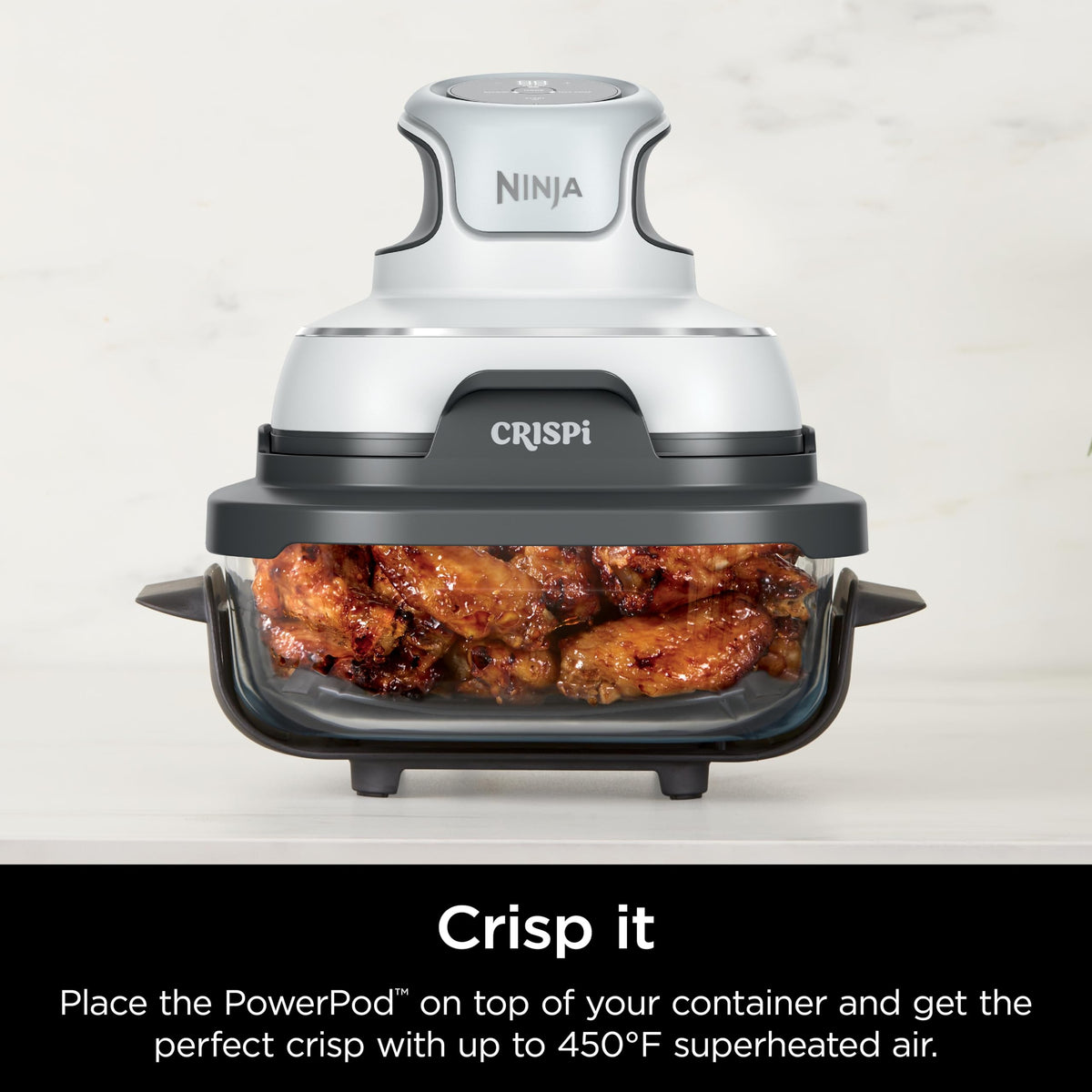 Ninja easy-grip handles simplify moving from kitchen to table.