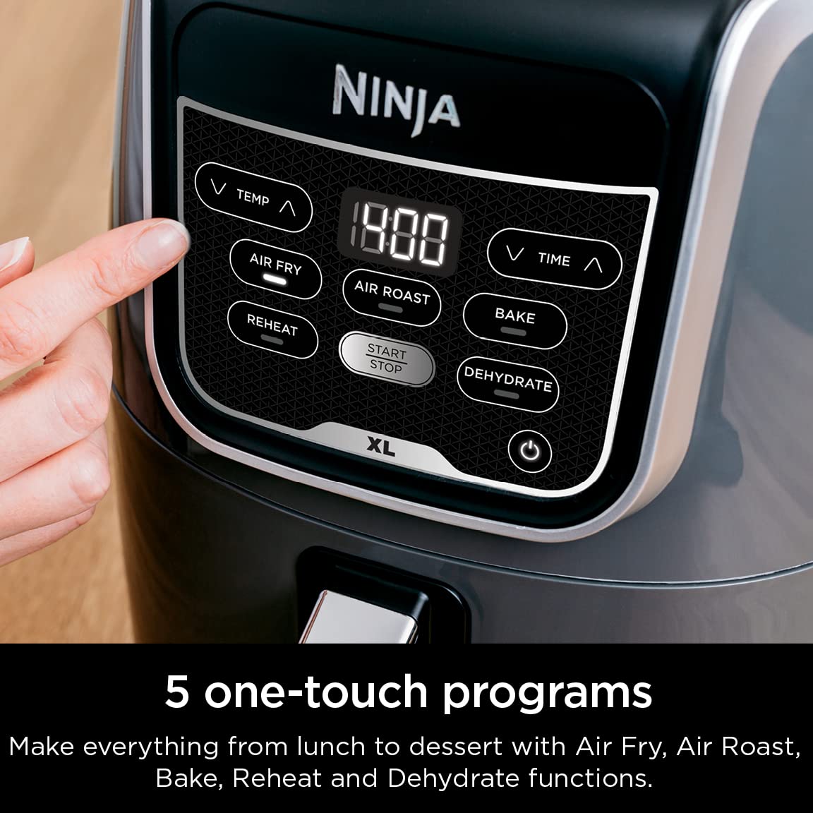 Ninja AF150AMZ five-in-one controls highlighting versatile cooking options.