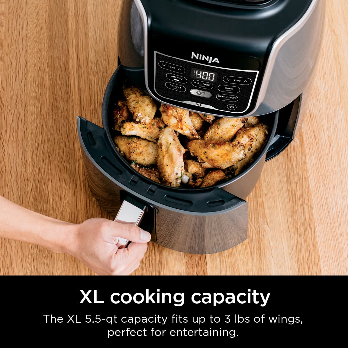 Ninja AF150AMZ dishwasher-safe parts for quick cleanup after meals.