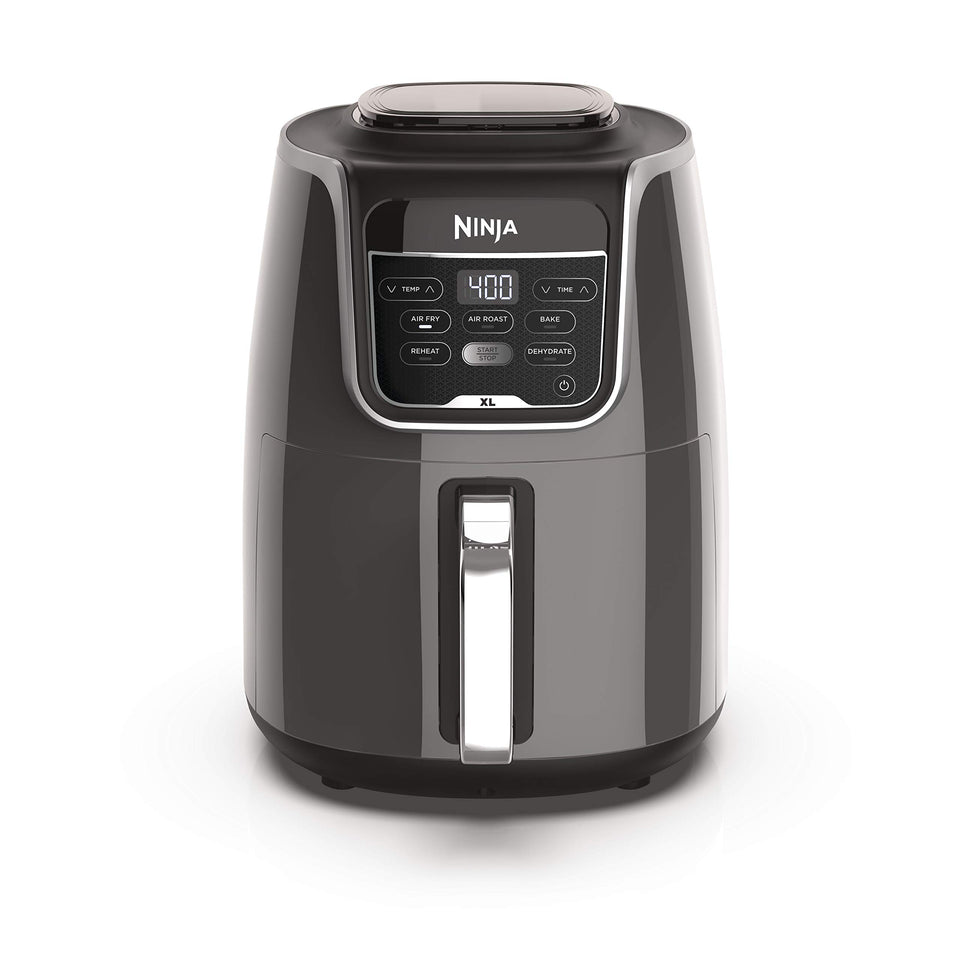 Ninja AF150AMZ XL air fryer basket showing 5.5 qt capacity for family meals.