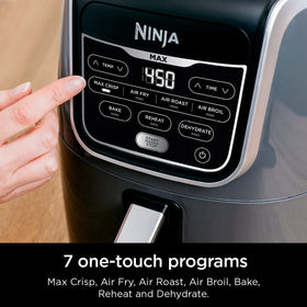 Ninja AF161 Max XL basket inserted, showcasing large 5.5 qt capacity for fries.