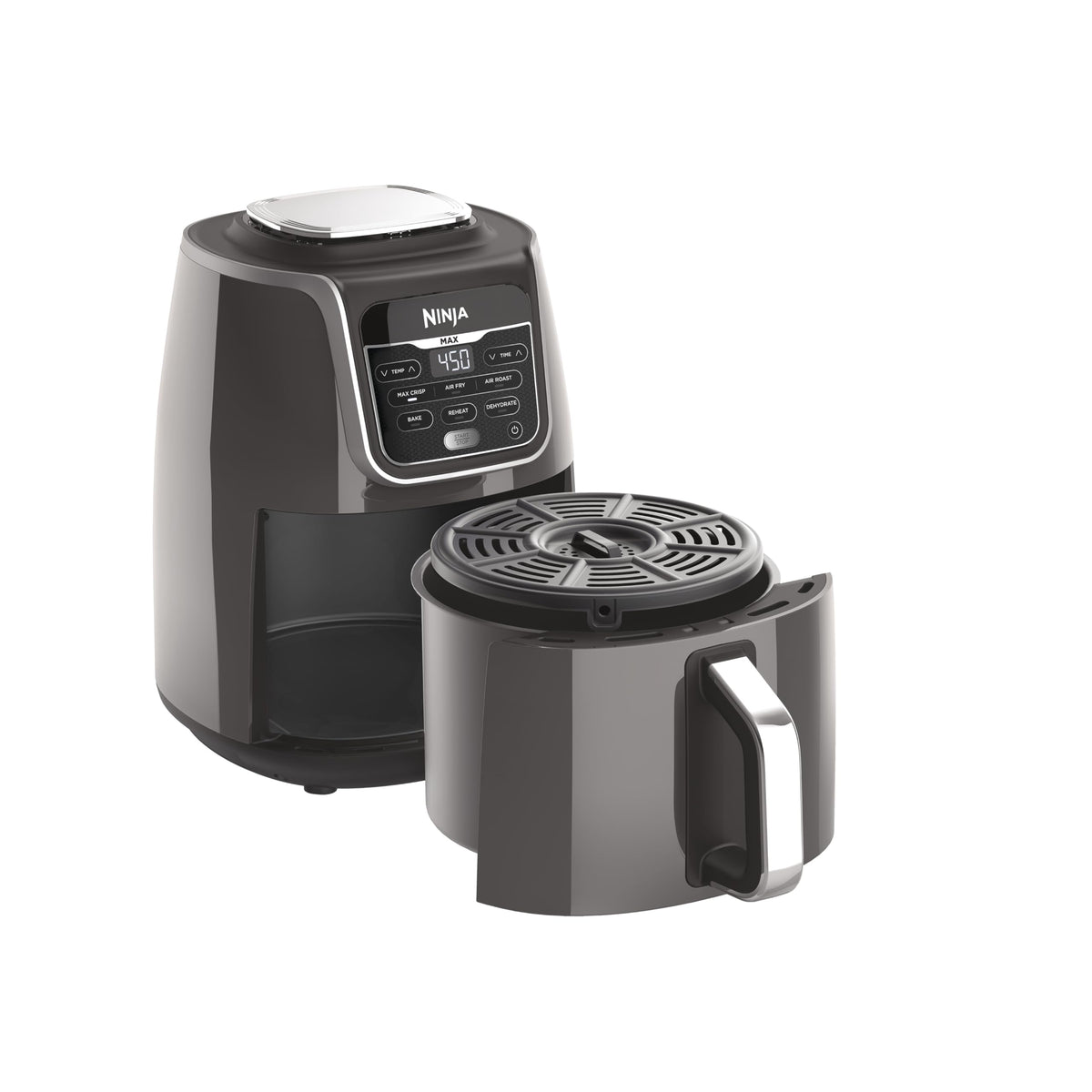 Ninja AF161 Max XL front view in grey, ready for quick, crispy weeknight meals.