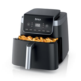 Ninja AF181 XL air fryer front view on counter delivering Max Crisp results