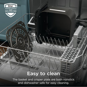 Ninja AF181 nonstick basket and crisper plate dishwasher-safe for easy cleanup
