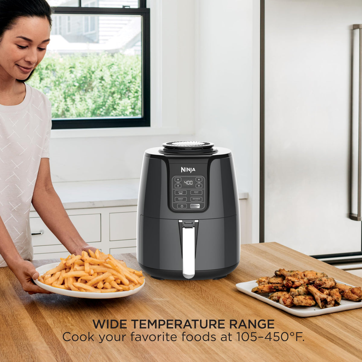 Ninja AF101 fries turning golden, ideal for quick weeknight meals