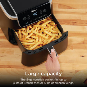 Ninja Air Fryer crisper plate promotes even browning and simple cleanup.