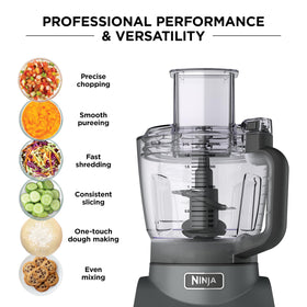 Ninja Auto-iQ presets enabling one-touch chopping, slicing, puréeing, and dough prep.